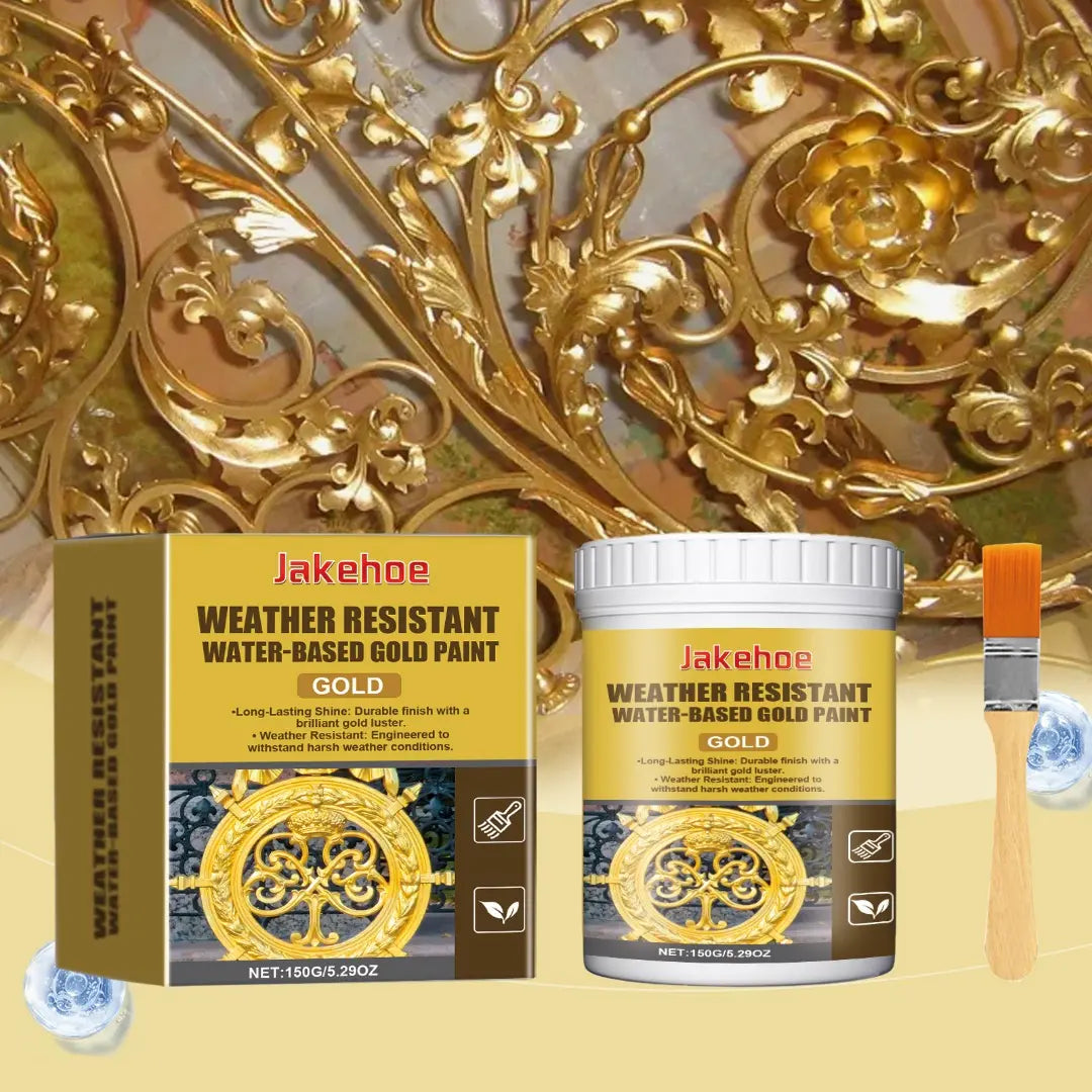 🥳RASPRODAJA🥳💞Zlatna boja otporna na vremenske uvjete – na bazi vode, visokog sjaja. Sigurna za metal, drvo i kamen. Otporna na kišu i sunce! 🖌️💛