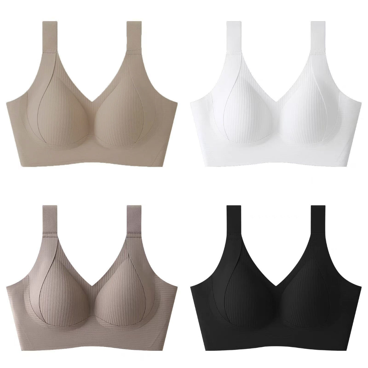 😍【Paquete de 4】Sujetador inalámbrico de una pieza para mujer❤️【40-95 kg】
