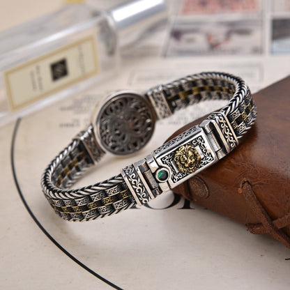 2026Nueva colección estreno✨: Pulsera de cuentas retorcidas de plata S925 para hombre🔥, única y con estilo