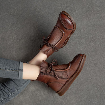 👢🔥【Tallas 35-40】40% de descuento - 👍 Nuevas botas estilo retro de cuero suave para principios de otoño 2025, transpirables y cómodas