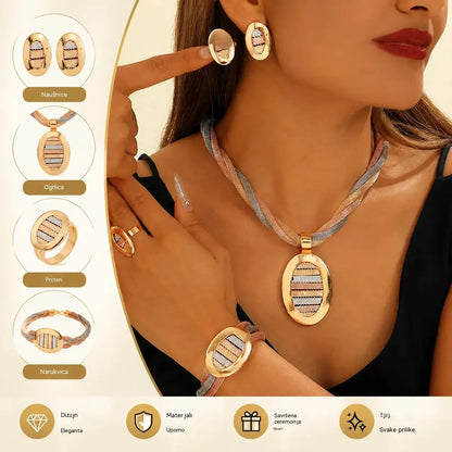 📢📢 50% popusta! ⏰ Elegantni set nakita od četiri dijela s kubičnim cirkonima - Plaćanje pouzećem - Besplatna dostava