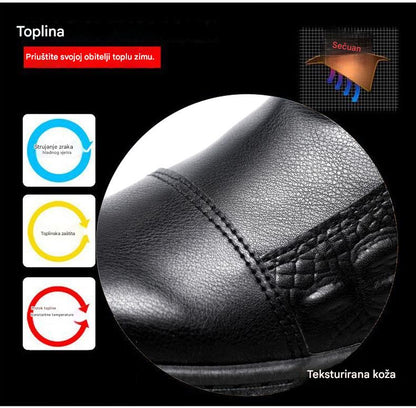 👞【39-44】⛄ Muške čizme od prave kože s toplom pamučnom podstavom, neklizajuće, vodootporne, udobne i fleksibilne zimske čizme