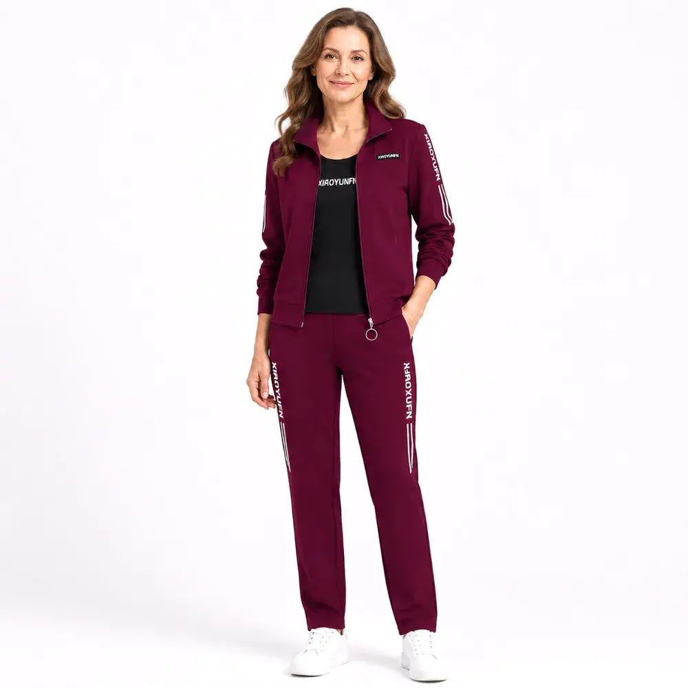 Elegancija i apsolutna udobnost! Elegantna trenirka od 3 dijela za žene (jakna s patentnim zatvaračem + majica + hlače / Veličine: M-6XL)! ✨