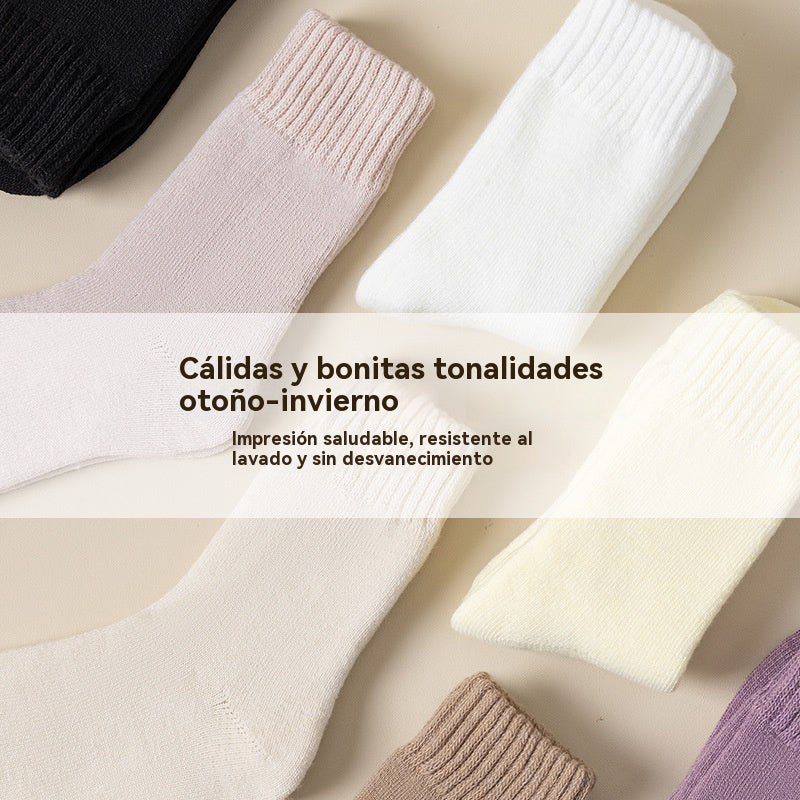 🏆【Compra 6 y llévate 6 gratis】🧦Calcetines de lana de invierno para mujer, anti-pilling, que te mantendrán abrigada.