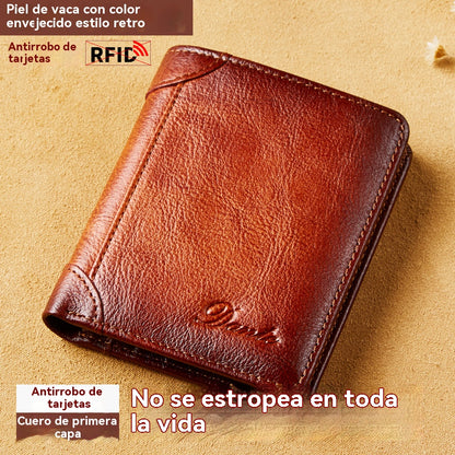 ¡Compra 1 y llévate 1 gratis!👝✨ Nueva cartera antirrobo de cuero genuino para hombre
