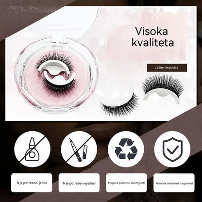 👁️✨Umjetne trepavice za višekratnu upotrebu, samo ih lagano pritisnite - ljepilo nije potrebno, samo lagano pritisnite. Prirodno uvijene, za višekratnu upotrebu i jednostavne za uklanjanje. Novi omiljeni kozmetički proizvod! 💕🌸