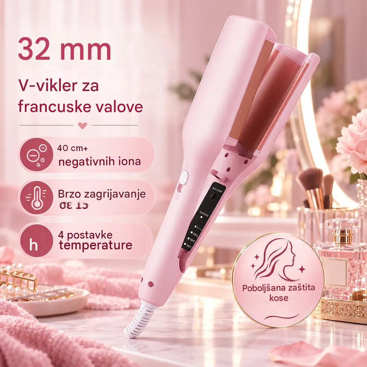 1💈1 komad za 33 eura 💐💁‍♀️ Uređaj za valovitu kosu – sjaj kao iz salona i zaštita od topline ✨