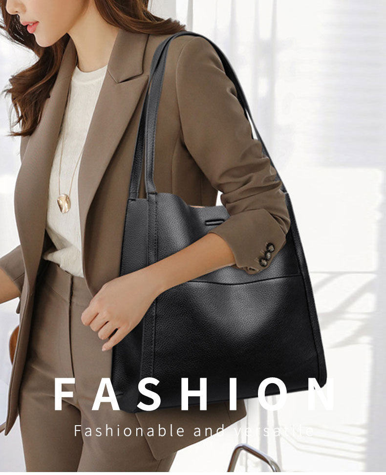🔥👜👜【45% OFF】Чанта за рамо от мека кожа с голям капацитет, семпла, едноцветна, задължителна дреха за есента и зимата.