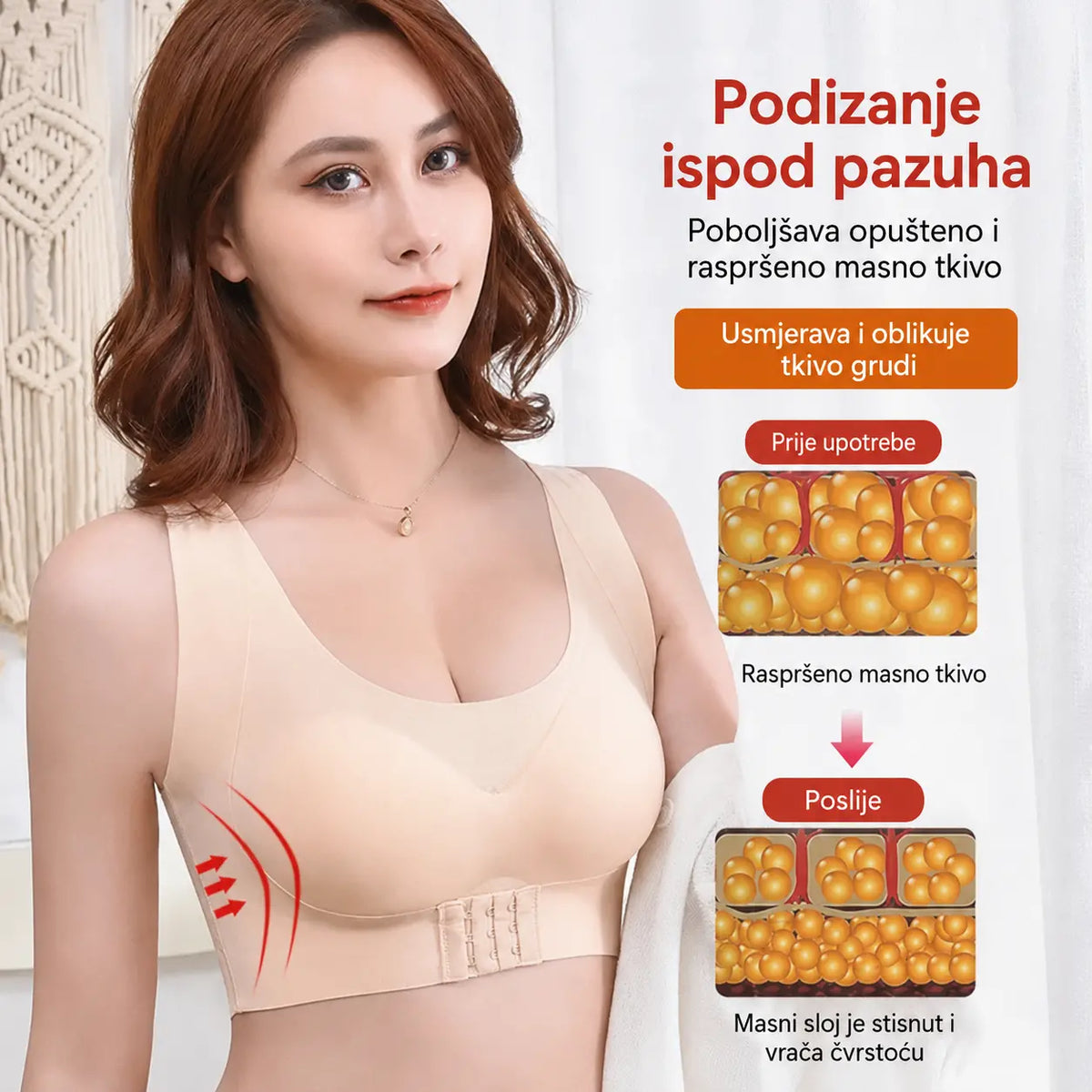 🎉ZADNJI DAN RASPRODAJE - 60% POPUSTA⚡Grudnjak s jednostavnim zatvaranjem sprijeda, korekcijom držanja i grudnjakom bez žica za potpunu potporu i udobnost