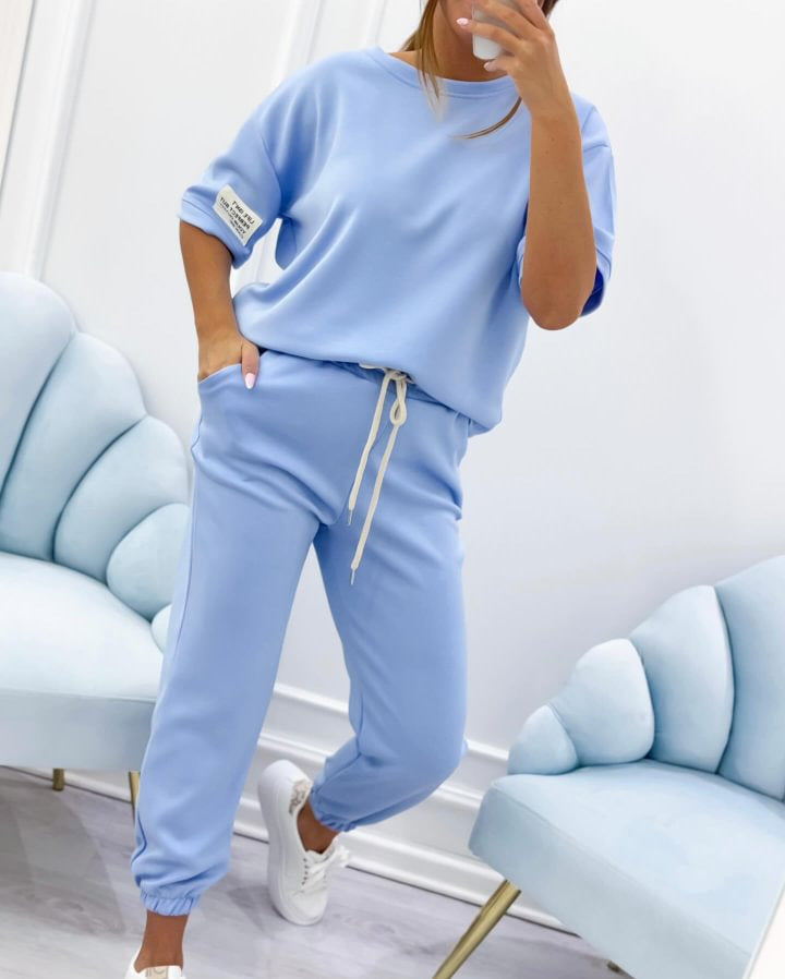 ⏳¡Oferta por tiempo limitado! ⏰【S-5XL】Conjunto casual de top y pantalón liso para mujer