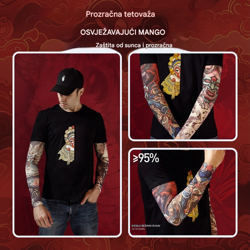 【10 kom】Ljetni rukavi s realističnim efektom tetovaže – trenutačno stvaraju moderan tattoo izgled