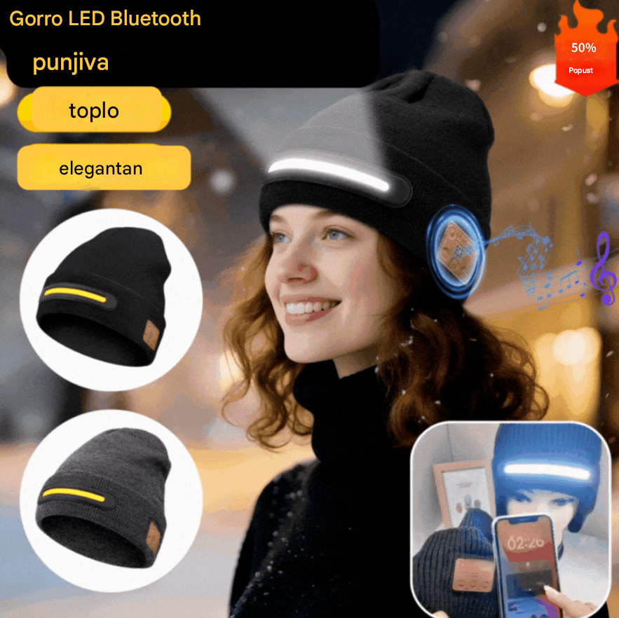 Zimski novi proizvod, 35% popusta🔥🧢Punjava LED kapa s Bluetoothom, unisex, topla, svestrana i moderna💡