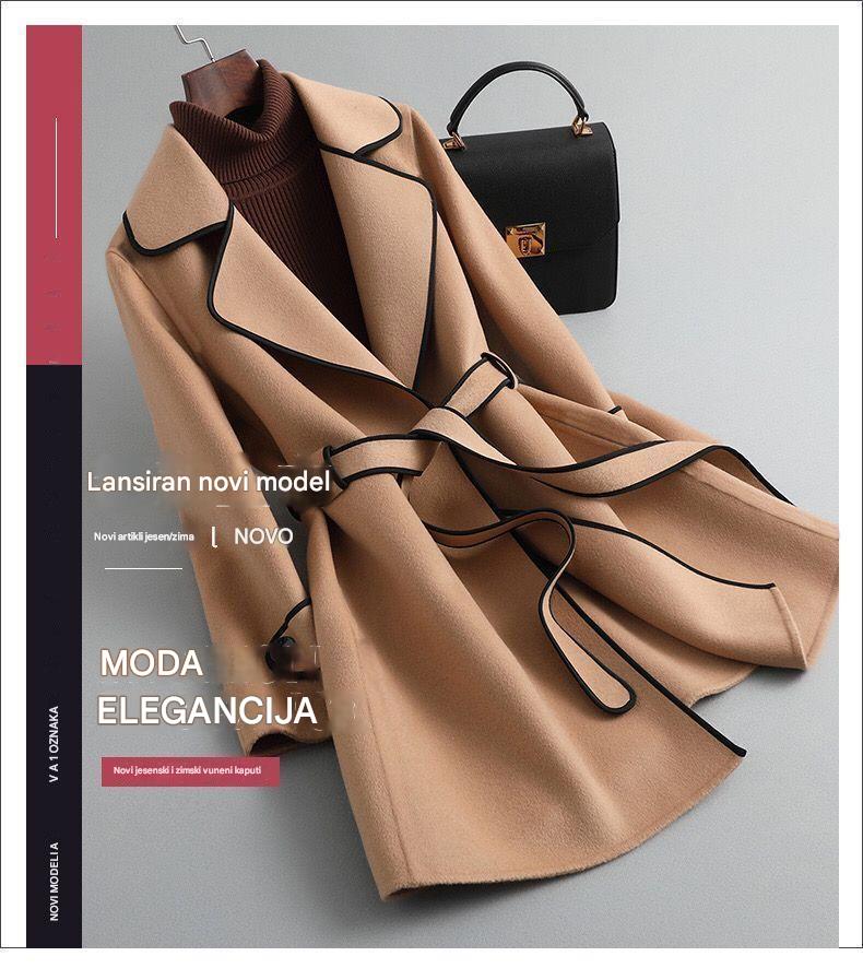 🔥🧥👩【40% popusta】【M-4XL】Nova jesen/zima 2025, ženska korejska srednje dolga dvostranska kašmir jakna/plašč