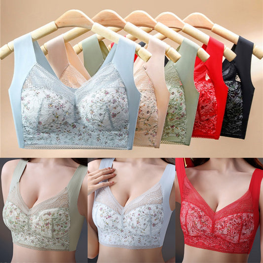 ✨Nueva promoción al 45%✨ 🎁Sujetador de seda helada sin costuras, talla grande, transpirable y ajustable 【40kg-100kg】