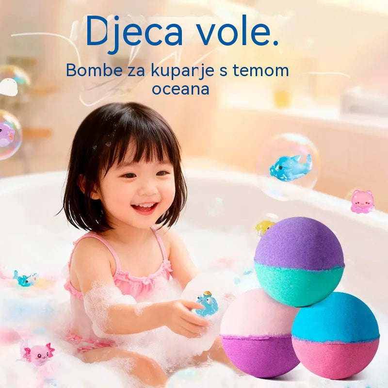 🛀💕12 komada kuglica soli za kupanje u obliku morskih životinja (50 g/kuglica) za djecu.