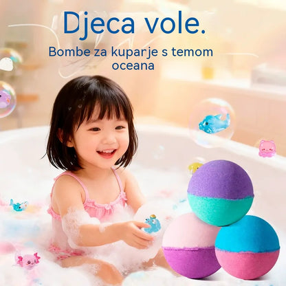 🛀💕12 komada kuglica soli za kupanje u obliku morskih životinja (50 g/kuglica) za djecu.
