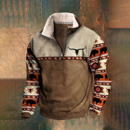 👕【35% de descuento】【S-4XL】Otoño e invierno 2024, suéter cálido de manga larga para hombre de moda con estampado 3D -3778396 