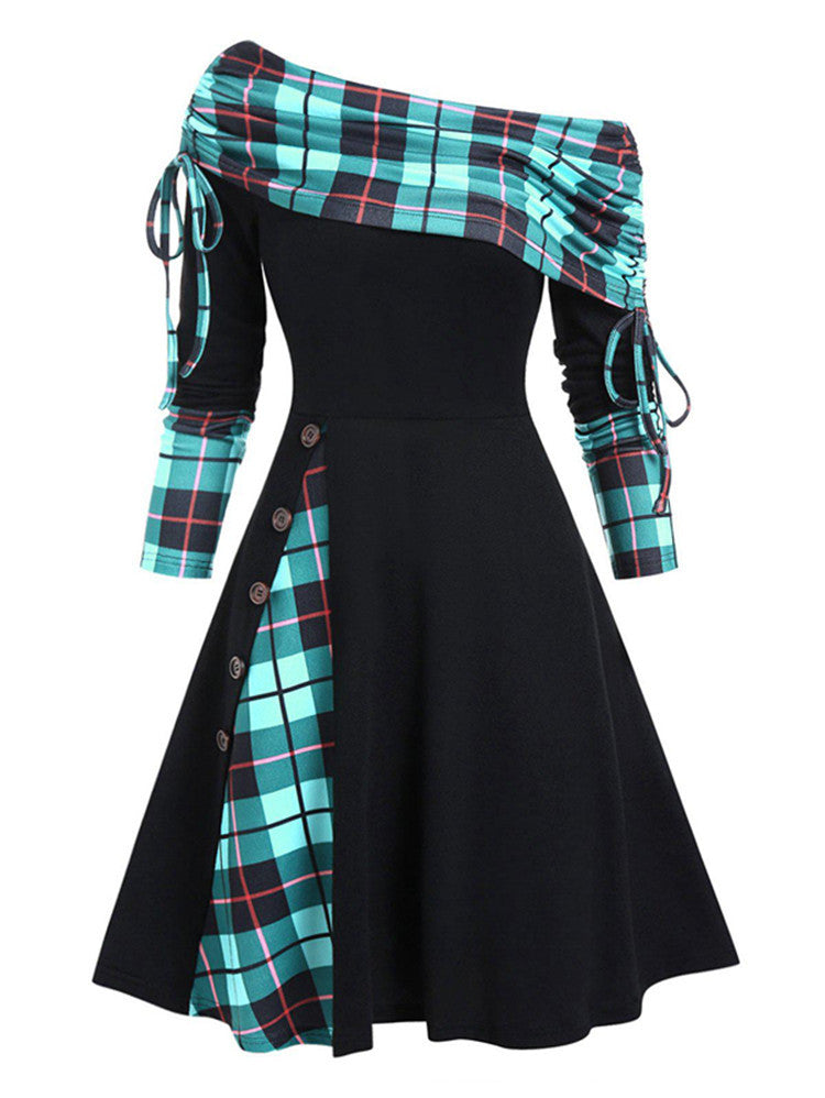 👗2025 jesensko-zimska nova moda jedno-ramena haljina s dugim rukavima【S-3XL】iskoristite 50% popusta 👗✨