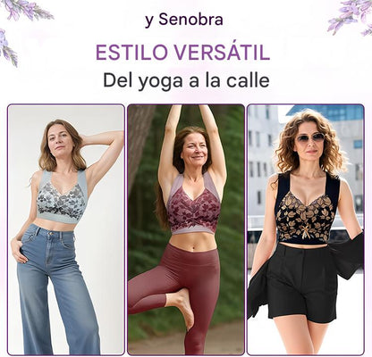 💌🌈【3 piezas】【M-4XL】Sostén de encaje de gran tamaño, sin aros, lujoso, hermoso y sexy en la parte trasera