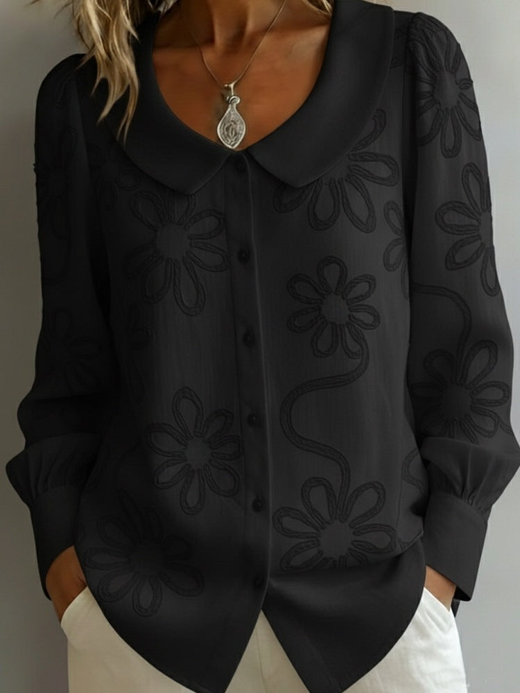 👚¡Liquidación! -- Camisa francesa vintage bordada - Colección 2026