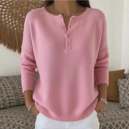 💟Último día: 50% de descuento ✨【S-2XL】Suéter de cuello en V de color sólido para mujer, suelto y casual