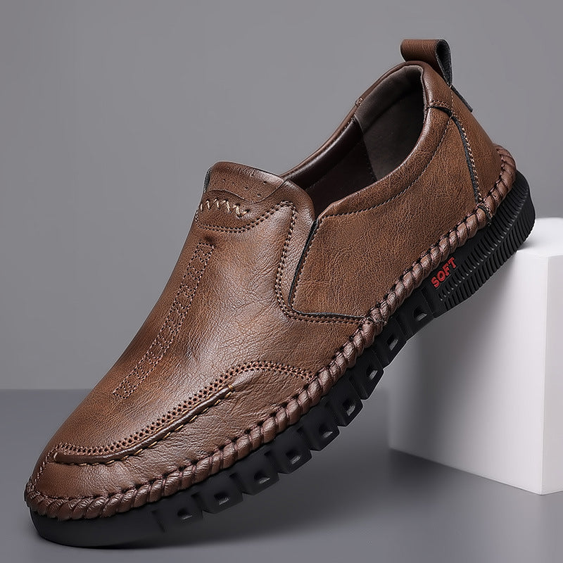 👞Korlátozott akció 50%【39-44】2025-ös férfi sportcipő, valódi bőr, puha talpú, csúszásmentes és légáteresztő