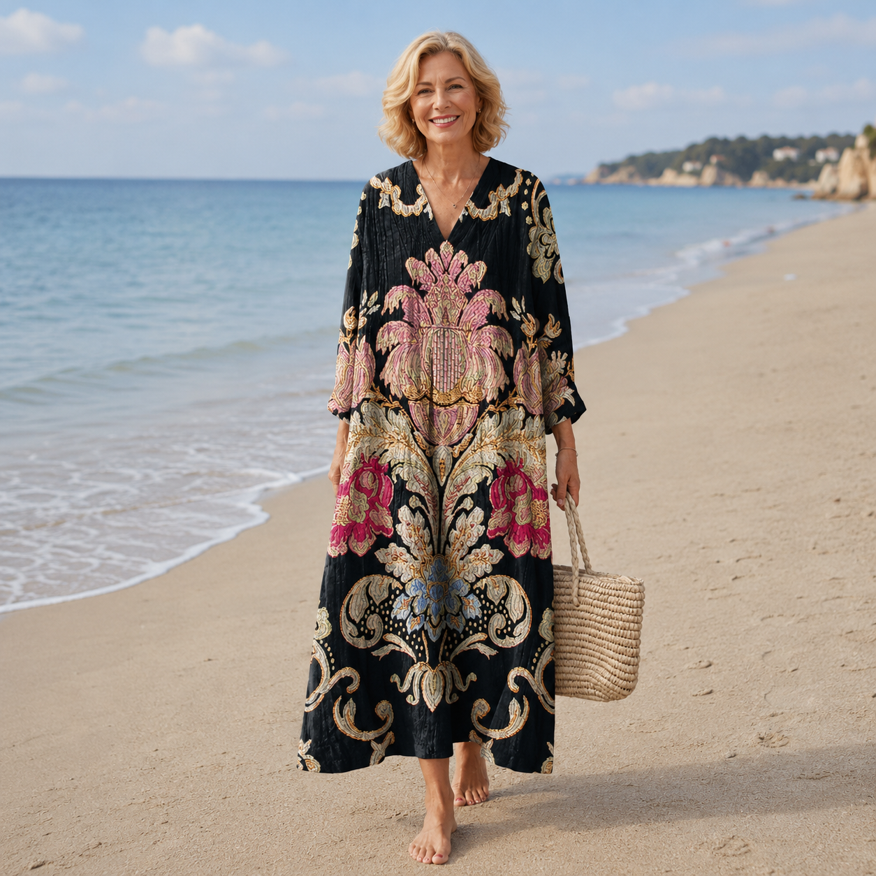 🌸Boho｜boemska haljina koja stanjuje figuru｜prekriva trbuh·naglašava siluetu·lagana i prozračna·idealna za odmor i putovanja【S-5XL】