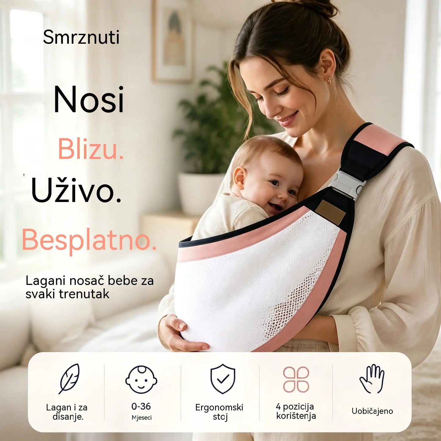 👶 Lagana ergonomska nosiljka za bebe | Savršena za šetnje i putovanja ✈️