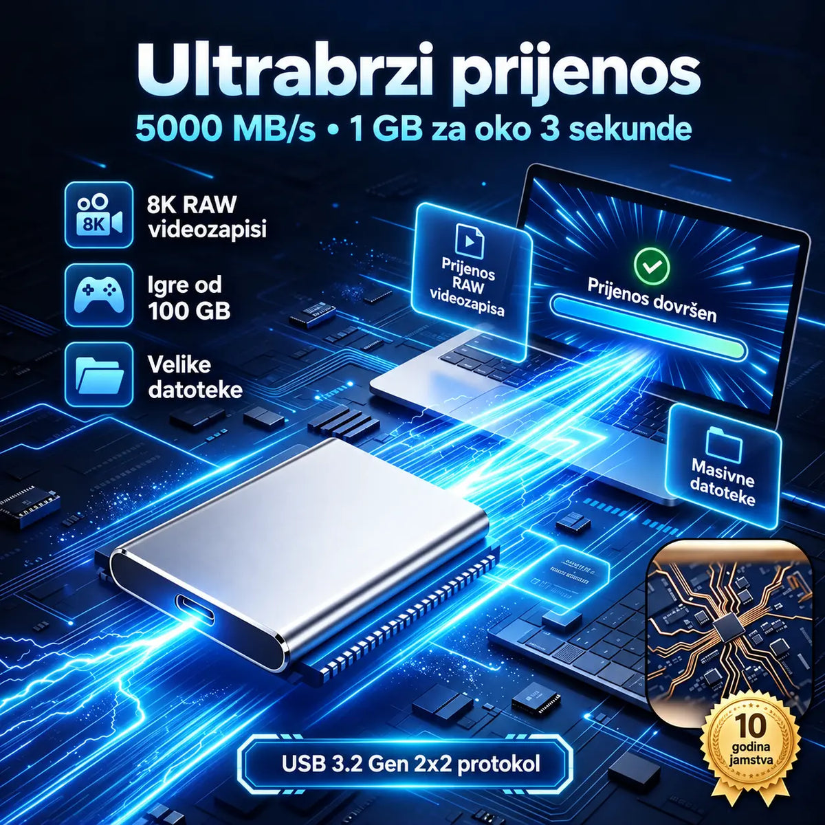 ⚡【32TB】💾 Ultra-tanki SSD nove generacije | Veliki kapacitet i velika brzina | Prijenosna pohrana 🚀