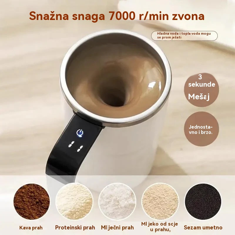 ☕❄️🌡️ Set šalica za kavu s mogućnošću ponovnog punjenja i automatskom magnetskom miješalicom 🔋⚡-