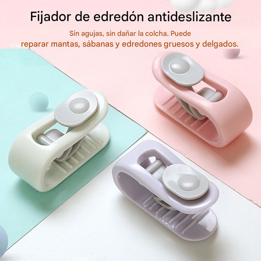 【20/40/60 piezas】✨ Fijador de edredones antideslizante 🛏️ 🔒 ¡Sin agujas, fácil de usar!✅Puede arreglar mantas, sábanas y edredones gruesos y delgados.