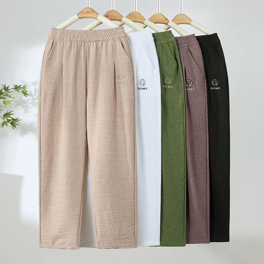 👖【40-90KG】Novi proizvod ljeta 2025. 100% pamuk i laneno čisto pamučno ležerne hlače za žene - lagane i prozračne