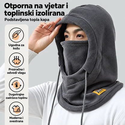 ❄️ Potpuno termalna kapa s flis podstavom koja grije do -20 stupnjeva Celzija. ⛷️ Idealna za skijanje, vožnju motociklom i aktivnosti na otvorenom.