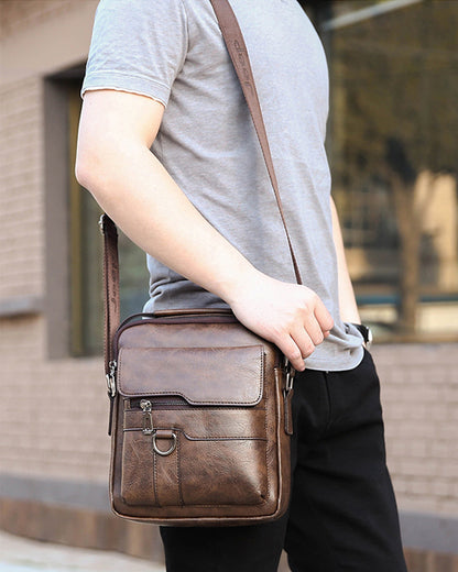 🔥Νέα προσφορά 50% έκπτωση 👜 Μοντέρνα και καθημερινή ανδρική δερμάτινη τσάντα, μεγάλη χωρητικότητα