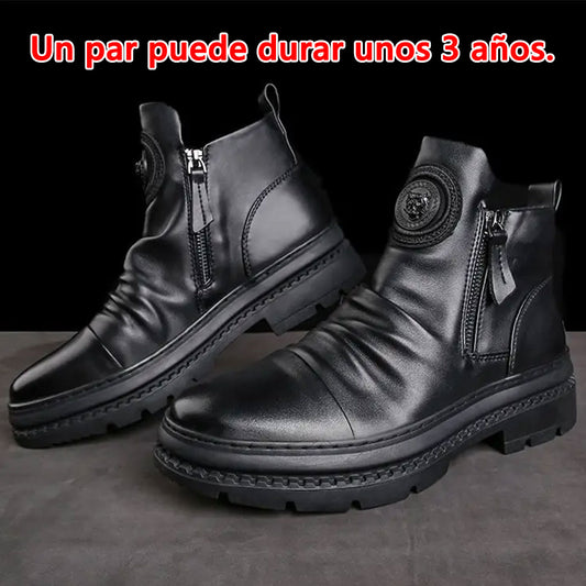 🔥🔥Nuevo lanzamiento 40%⏳【39-44】Botas nuevas de cuero para hombre, cuero de alta calidad, hechas a mano.
