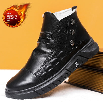 👞【39-44】⛄ Muške čizme od prave kože s toplom pamučnom podstavom, neklizajuće, vodootporne, udobne i fleksibilne zimske čizme