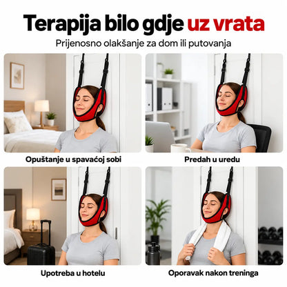 💥【Posljednji dan: 50 % popusta】 Uređaj za trakciju vratne kralježnice (postavlja se na vrata) – za istezanje vrata i ublažavanje boli