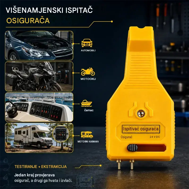 ⚡ 2-u-1 tester osigurača i kliješta za automobil (kompatibilno s 12 V/24 V / zeleni LED indikator / podesivi razmak / kliješta za vađenje / za automobil, kamion, brod)! 🚗✨