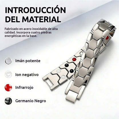 Compra 1, llévate 1 gratis ✨✨ Pulsera magnética de aleación para hombre + diseño hexagonal - Pulsera magnética desmontable - Pago contra entrega