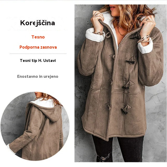 🥼🐏💖【Zimska novost 43% popusta】2025 Modna in topla ženska jakna iz antilopa s flis podlogo, S-5XL, zimska jakna/za prosti čas