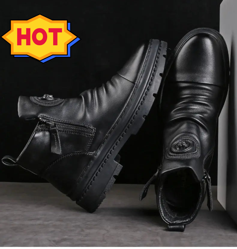 🔥🔥Nuevo lanzamiento 40%⏳【39-44】Botas nuevas de cuero para hombre, cuero de alta calidad, hechas a mano.