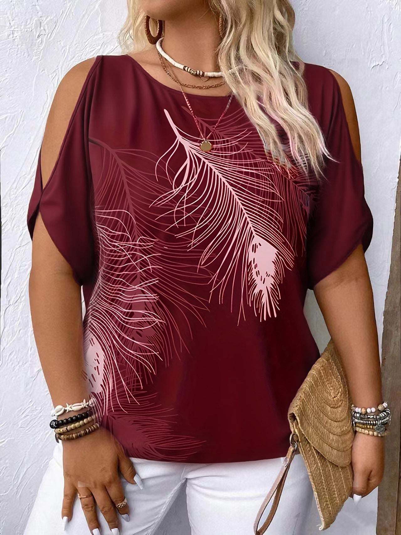 💖【S-3XL】Fina široka majica, okrugli izrez s otkrivenim ramenima, super mekani modal pamuk.