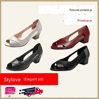 👠Vremenski ograničena akcija -38% – Nove protuklizne kožne sandale s debljom petom i mekanim potplatom, moderne i svestrane, udobne za posao bez žuljanja – besplatna dostava.