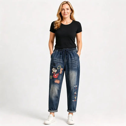加绒：后面投 Ženske retro široke traperice s vezom i elastičnim strukom – jedinstveni stil harem traperica (veličine S-5XL, 2 boje) 👖✨🍂