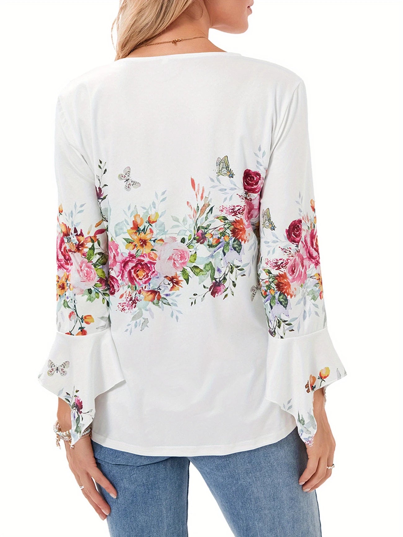 👕🥰【Сезонна отстъпка】[S-5XL] Дамска модерна тениска с V-образно деколте