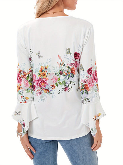 👕🥰【Сезонна отстъпка】[S-5XL] Дамска модерна тениска с V-образно деколте