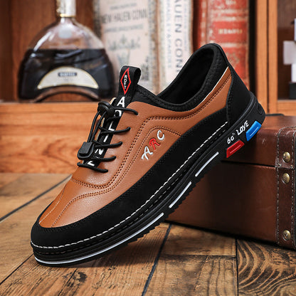 💯🔥【39-48】Los zapatos de negocios casuales para hombre están hechos de cuero impermeable y resistente a las manchas con una suela suave para un uso cómodo.