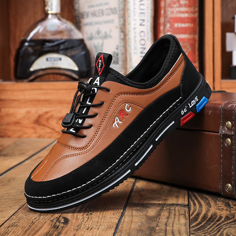 💯🔥【39-48】Мъжките ежедневни бизнес обувки са изработени от водоустойчива и устойчива на петна кожа с мека подметка за удобно носене.