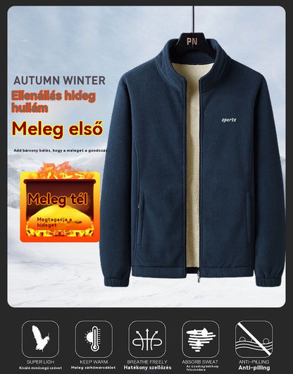 ⛄🧥 Újdonság 50% kedvezmény: Őszi-téli férfi vastag báránybőr dzseki, meleg, kényelmes és szélálló, téli alapdarab 🔥