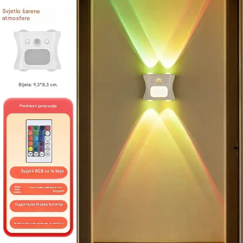 Zidna lampa sa senzorom ljudskog tijela i funkcijom daljinskog upravljanja